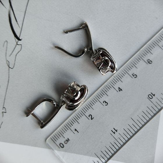 Серебряные серьги с гранатом 8.463ct