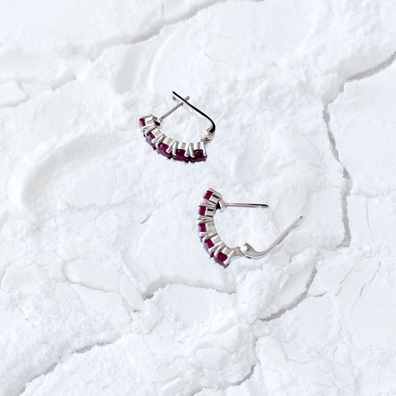 Серебряные серьги с рубином 4.083ct