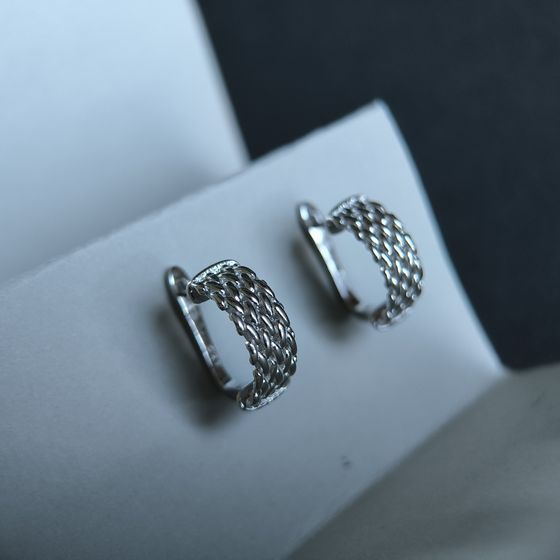 Silver earrings without stones