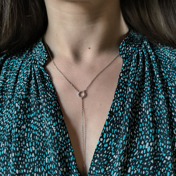 Серебряное колье с фианитами