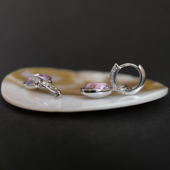 Серебряные серьги с фианитами