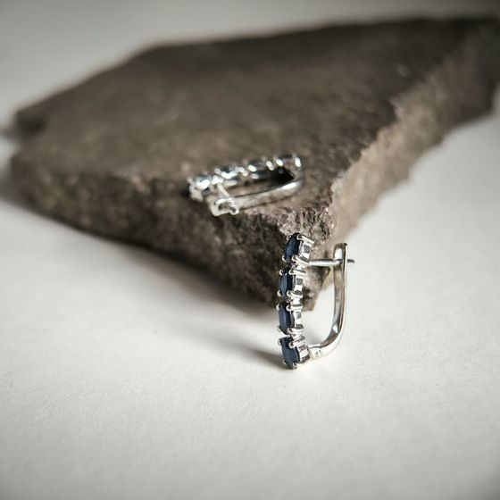 Серебряные серьги с сапфиром 2.32ct
