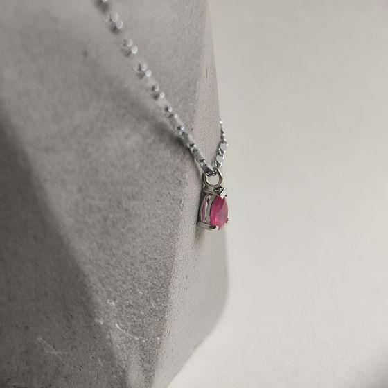 Серебряная подвеска с рубином 0.95ct