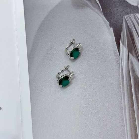 Silver earrings with agate (5.735 carats)