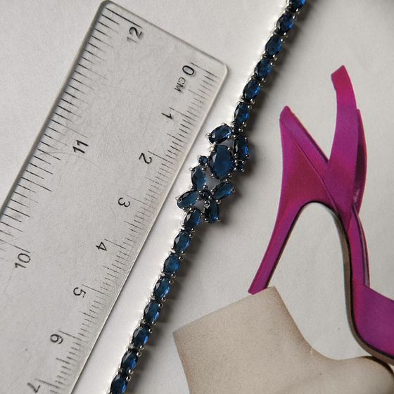 Silver bracelet with sapphire nano 5.738ct