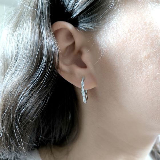 Silver Earrings with Fianites