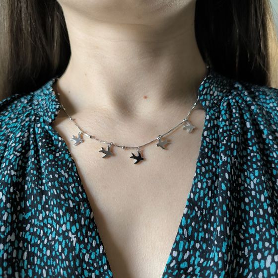 Silver necklace without stones