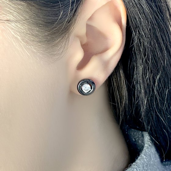 Silver earrings with ceramics