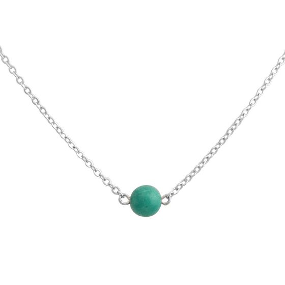 Silver necklace with turquoise