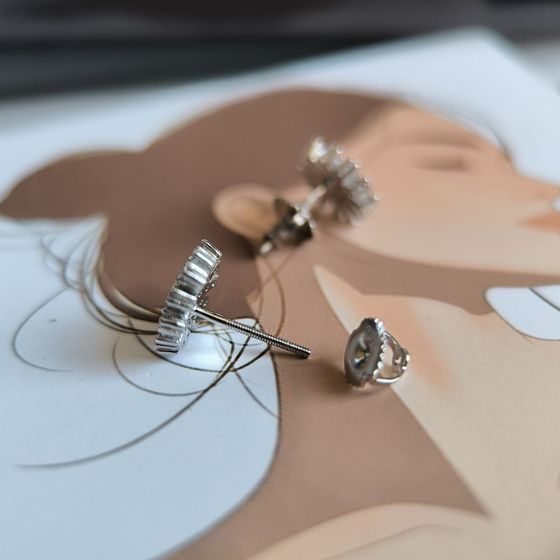 Silver Earrings with Fianites