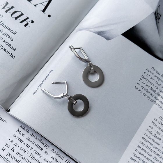 Silver Earrings with Fianites