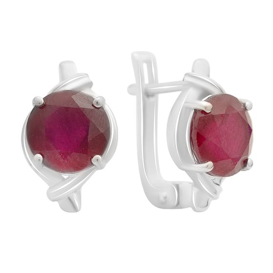 Серебряные серьги с рубином