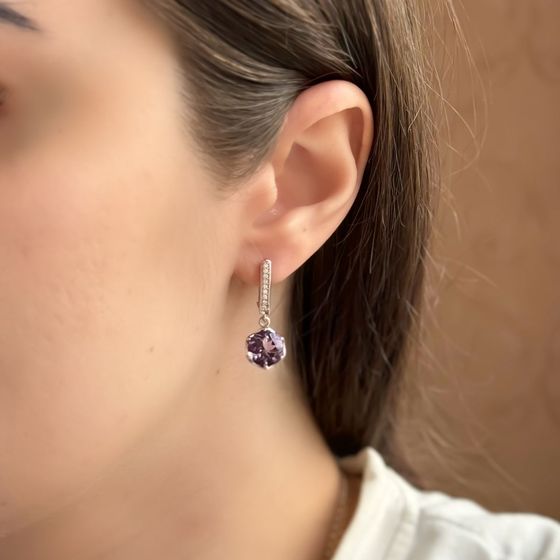 Срібні сережки з аметистом 5.279ct