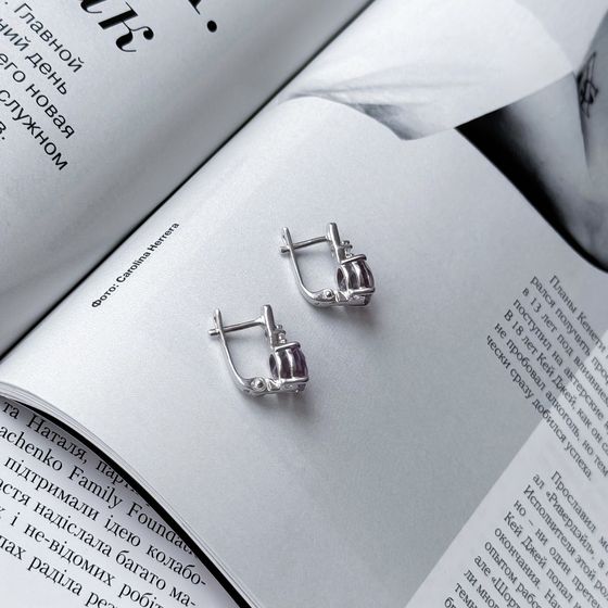 Серебряные серьги с аметистом 3.307ct