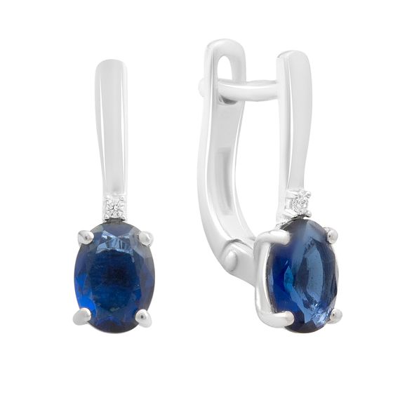 Срібні сережки з сапфіром nano 1.163ct