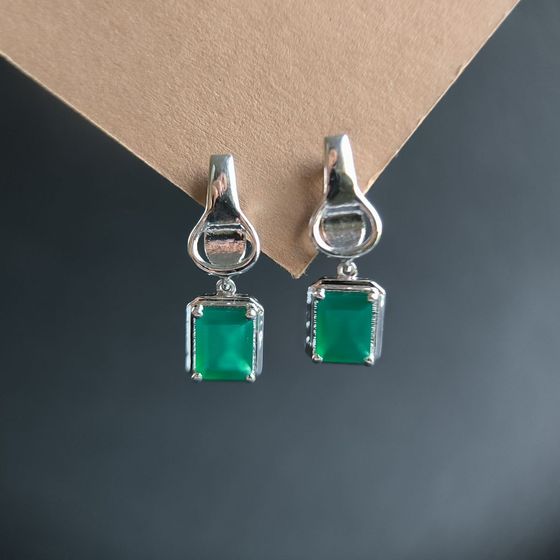 Срібні сережки з агатом 3.688ct