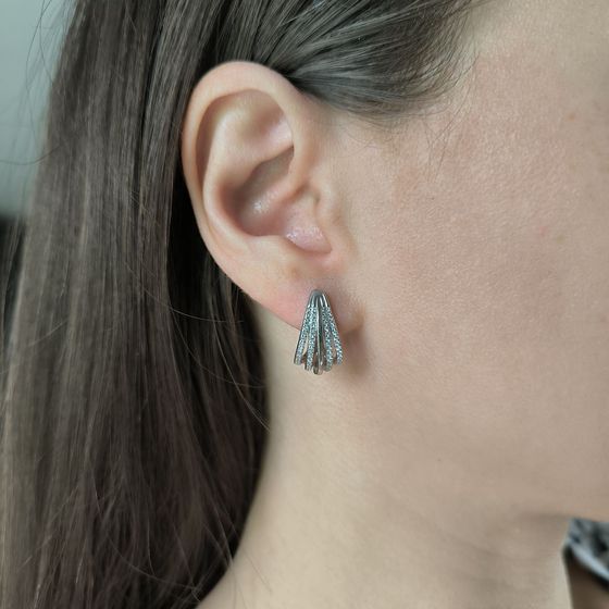 Silver Earrings with Fianites