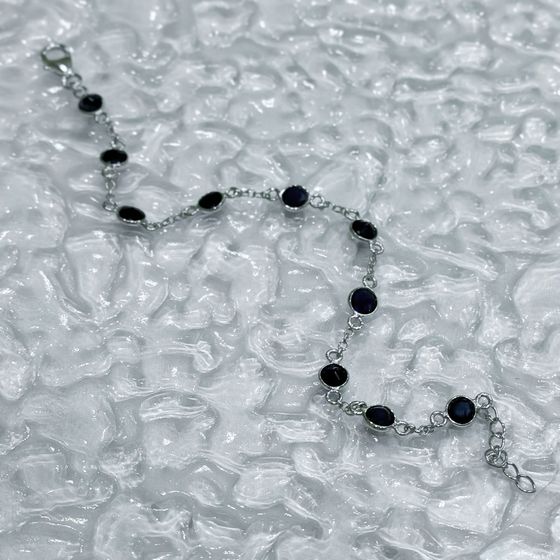 Серебряный браслет с сапфиром 6.756ct