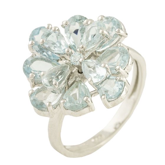 Silver ring with a topaz