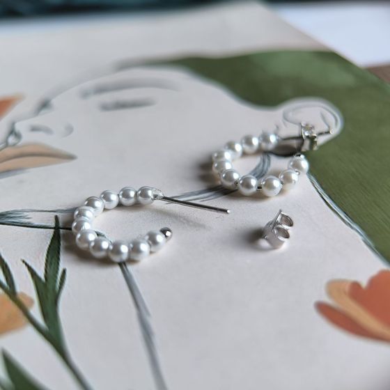 Серебряные серьги с жемчугом 4.75ct