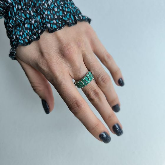 Серебряное кольцо с изумрудом 2.458ct