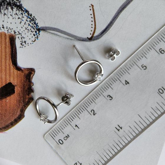 Silver Earrings with Fianites