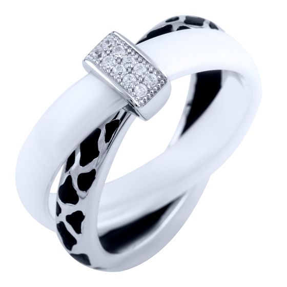 Sterling silver ring with ceramics, yemallu