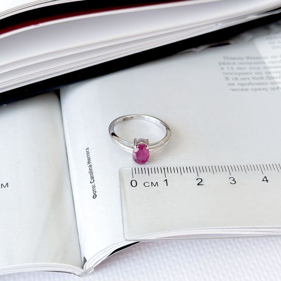 Серебряное кольцо с рубином 1.01ct