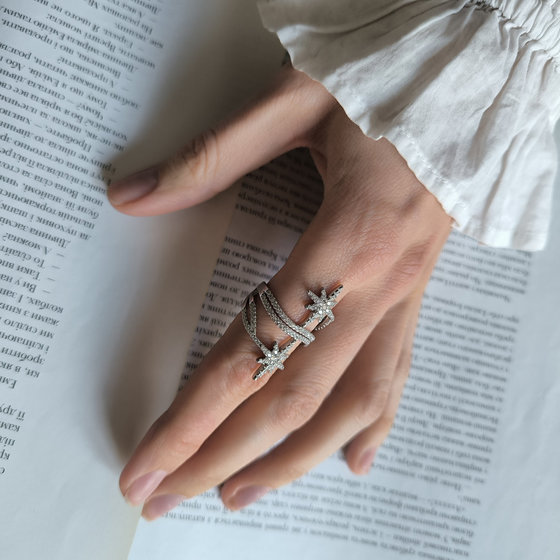 Серебряное кольцо с фианитами