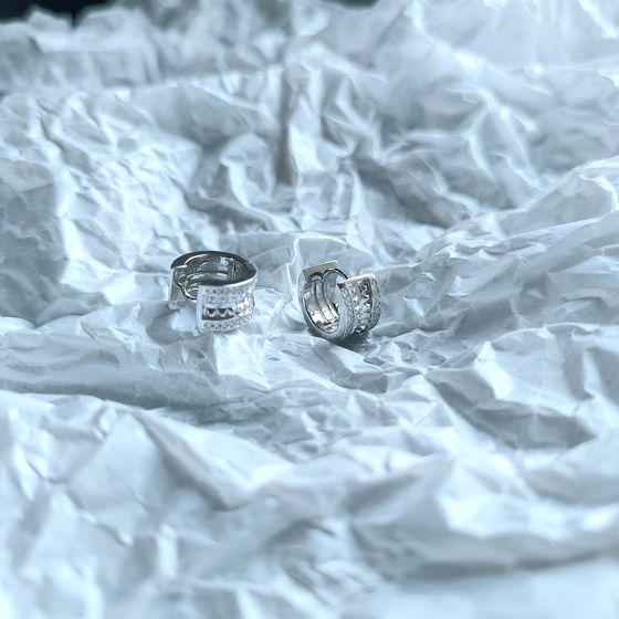 Silver Earrings with Fianites