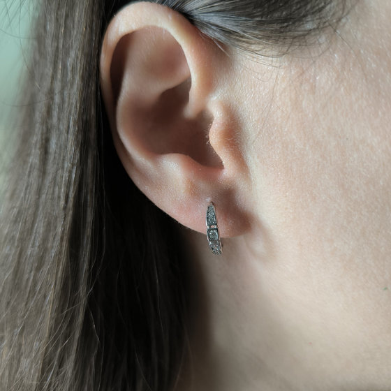 Silver earrings with cubic zirconia