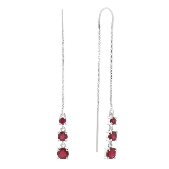 Серебряные серьги с рубином 2.503ct