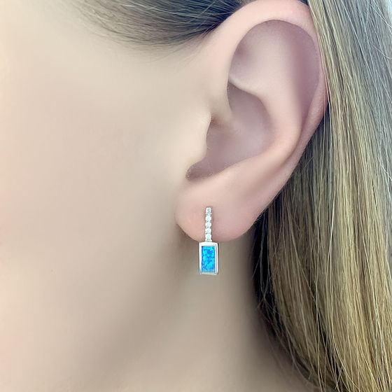 Серебряные серьги с опалом 0.395ct