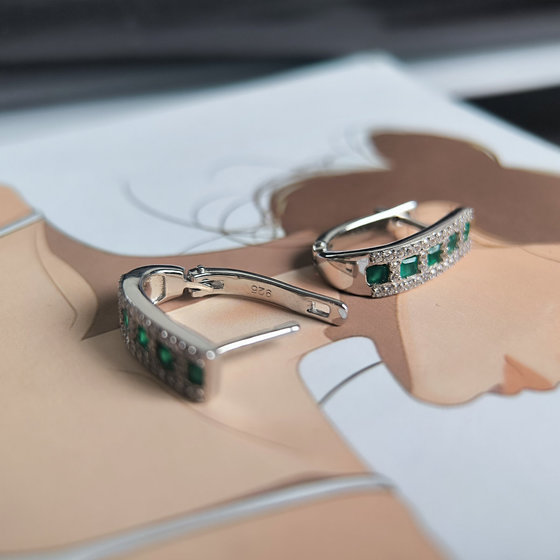 Серебряные серьги с агатом 1.31ct