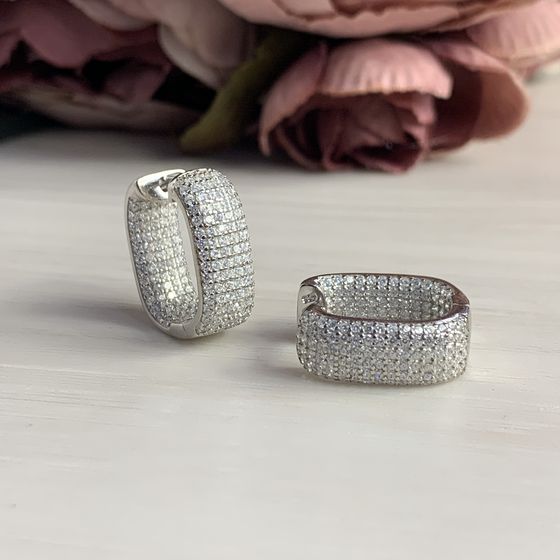 Silver Earrings with Fianites