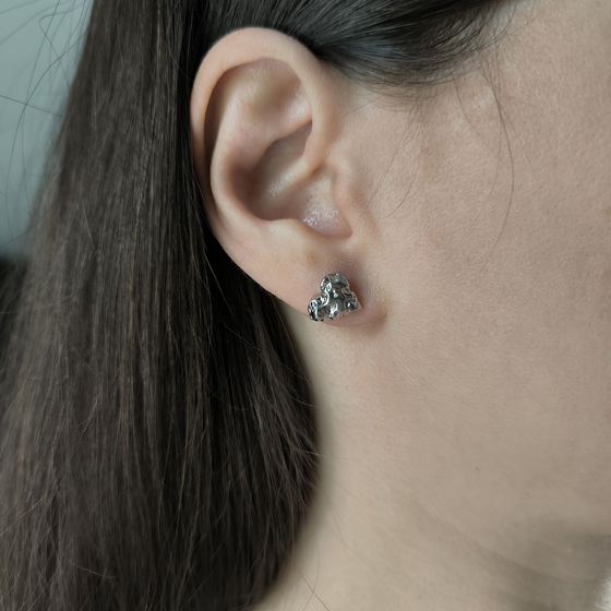Silver earrings without stones