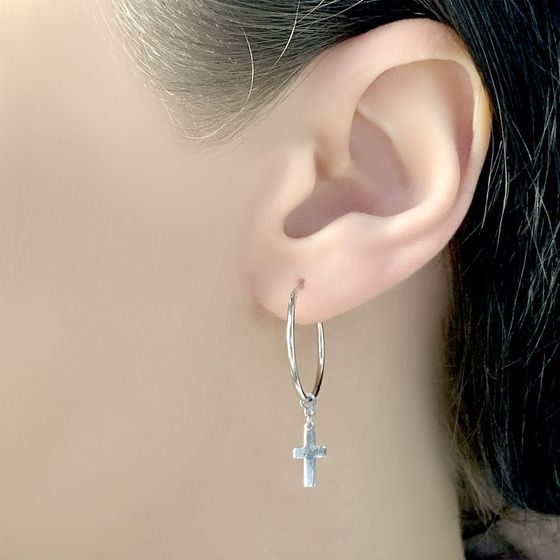 Silver earrings without stones