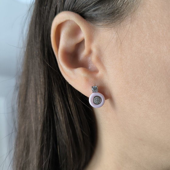 Серебряные серьги с керамикой