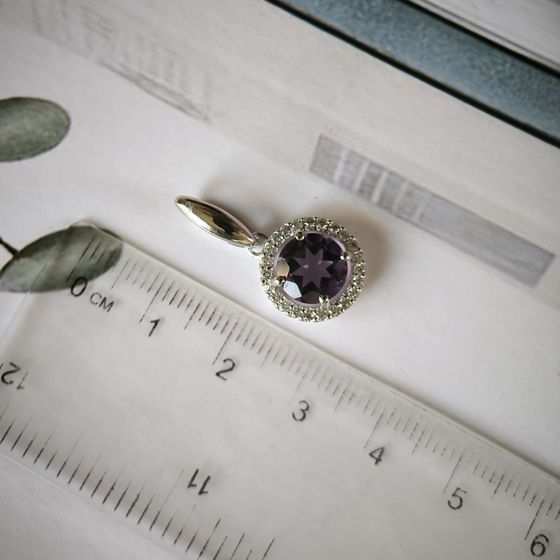 Серебряная подвеска с аметистом 2.104ct
