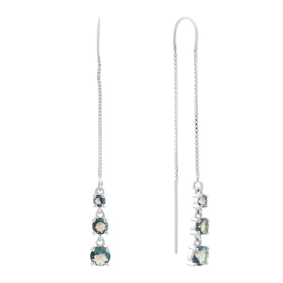 Срібні сережки з містик топазом 1.413ct