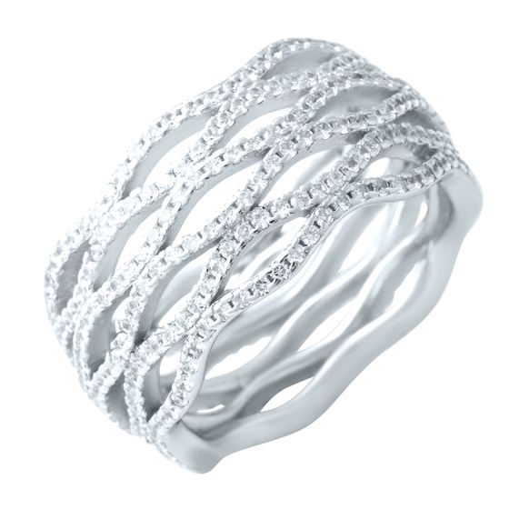 Silver Ring with Fianites