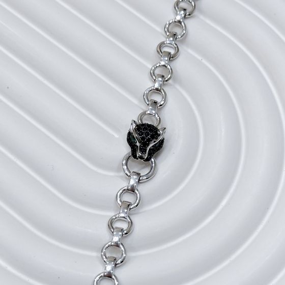 Silver bracelet with phianites