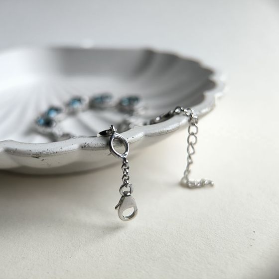 Серебряный браслет с топазом Лондон Блю 4.02ct