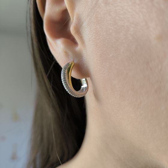 Silver Earrings with Fianites