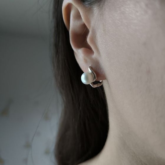 Серебряные серьги с жемчугом