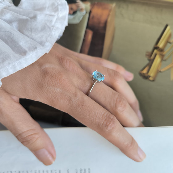 Silver ring with cubic zirconia