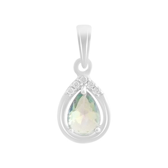 Silver pendant with a 0.555-carat mystic topaz
