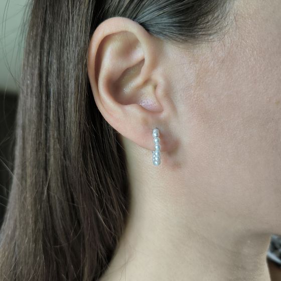 Срібні сережки з перлами 4.75ct