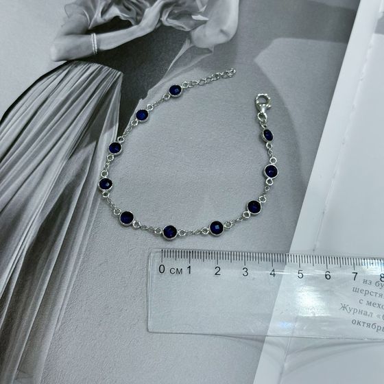 Серебряный браслет с сапфиром nano 4.45ct