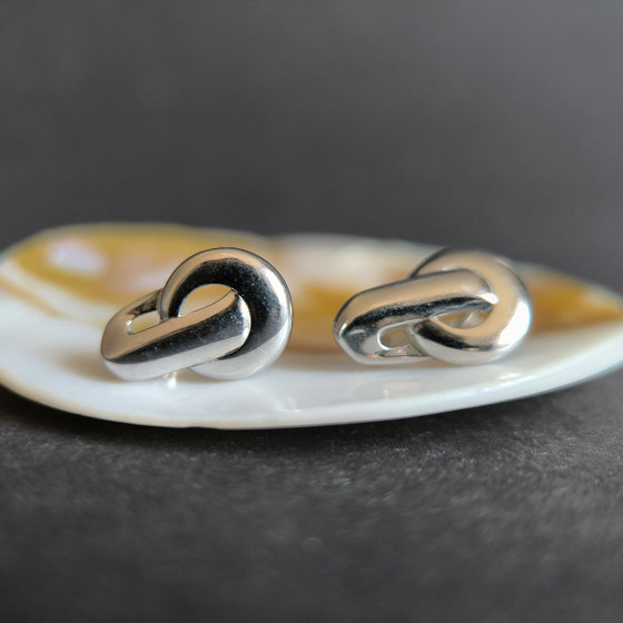 Silver earrings without stones
